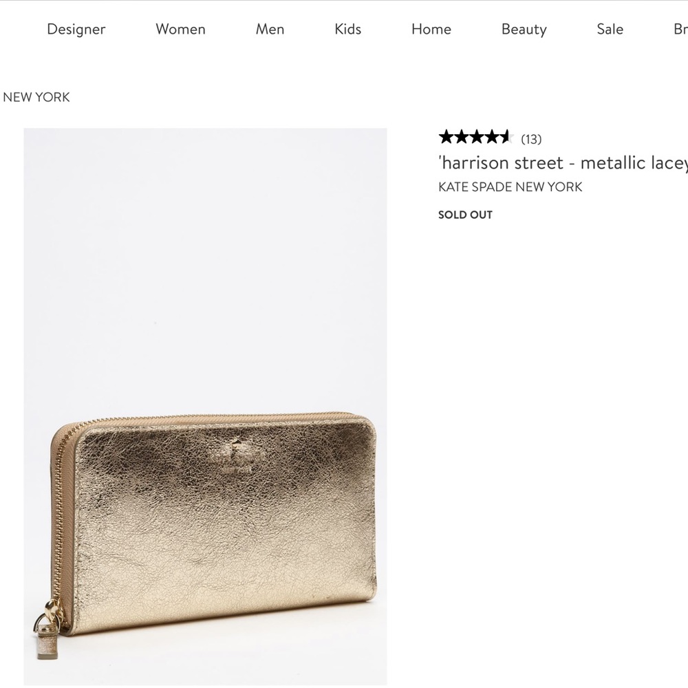 Kate Spade Metallic Gold Wallet